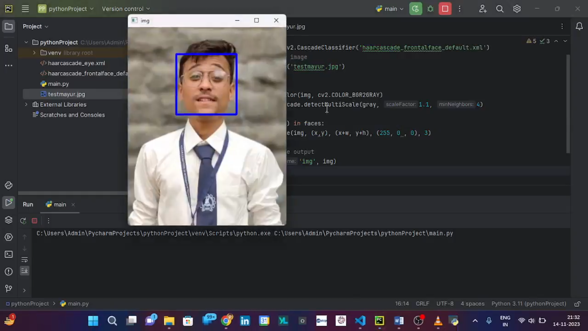 Face detection view